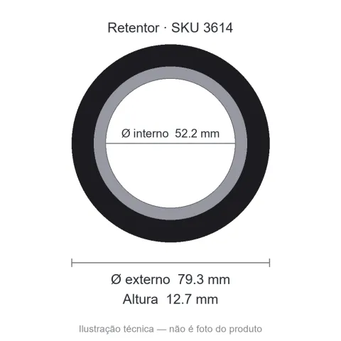Retentor 52,2 mm x 79,3 mm x 12,7 mm - 52,20x79,30x12,70 00146 BF