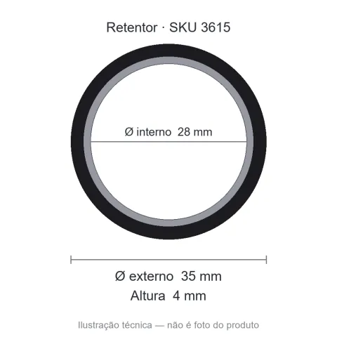 Retentor 28 mm x 35 mm x 4 mm - 5793 28x35x4