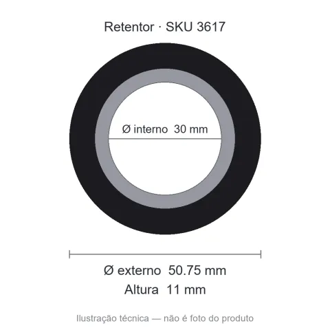 Retentor 30 mm x 50,75 mm x 11 mm - 00710 30x50,75x11