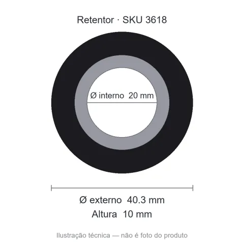 Retentor 20 mm x 40,3 mm x 10 mm - 20x40,30x10 00922