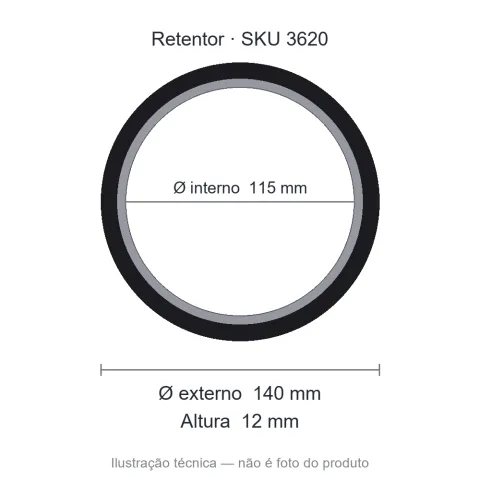 Retentor 115 mm x 140 mm x 12 mm - 115x140x12 00914
