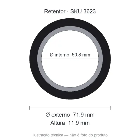 Retentor 50,8 mm x 71,9 mm x 11,9 mm - 01878 50,80x71,90x11,90 B