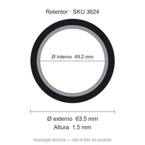 Retentor 49,2 mm x 63,5 mm x 1,5 mm - 01881 49,20x63,50x1,50/07,40 GOE