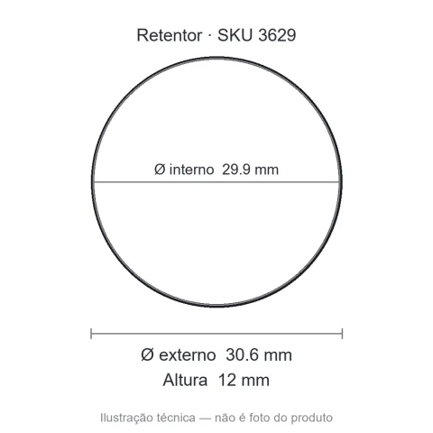 Retentor Automotivo 29,9 mm x 30,6 mm x 12 mm - 01876 29,9x30,6x12 GRXE