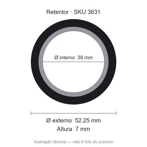 Retentor 38 mm x 52,25 mm x 7 mm - 02506 38x52,25x7 BRG