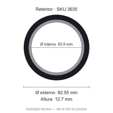 Retentor 63,5 mm x 82,55 mm x 12,7 mm - 5669 63,5x82,55x12,70 BAGP
