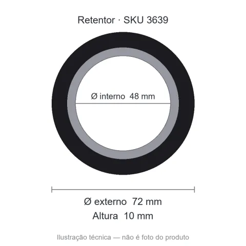 Retentor 48 mm x 72 mm x 10 mm - 48x72x10 1902 BR