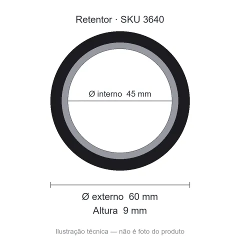 Retentor Automotivo 45 mm x 60 mm x 9 mm - 45x60x9 01911 BRG