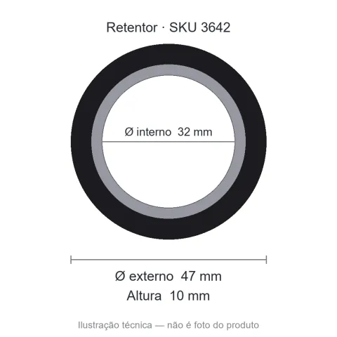 Retentor Automotivo 32 mm x 47 mm x 10 mm - 32x47x10 01942
