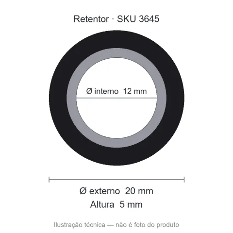 Retentor 12 mm x 20 mm x 5 mm - 02689 12x20x5 BAG