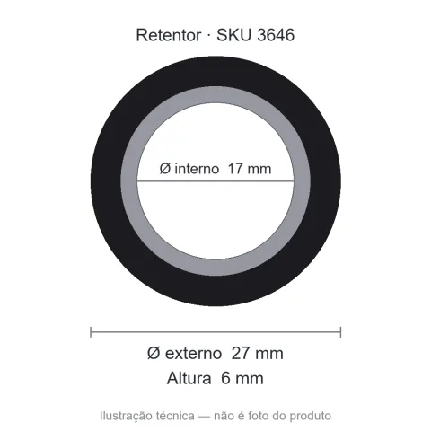 Retentor 17 mm x 27 mm x 6 mm SAV 17x27x6 10623