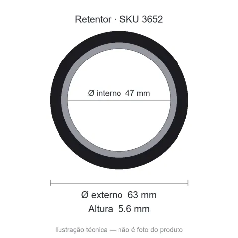 Retentor 47 mm x 63 mm x 5,6 mm - 02581 47x63x5,60/11,20