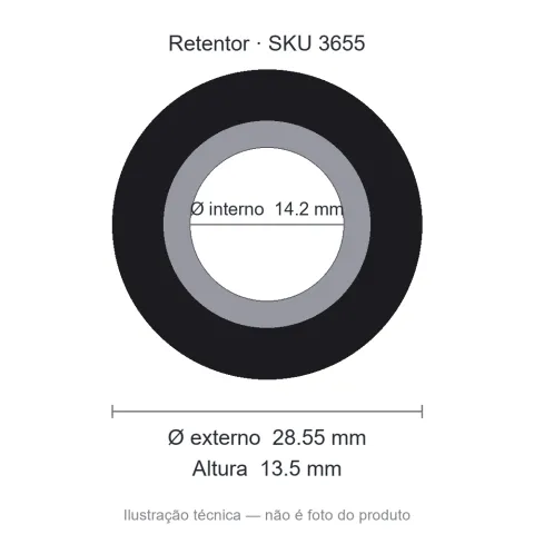 Retentor 14,2 mm x 28,55 mm x 13,5 mm - 14,2x28,55x13,5 10347