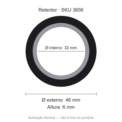 Retentor 32 mm x 46 mm x 6 mm - 6562 32x46x6 BRGP