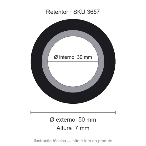 Retentor 30 mm x 50 mm x 7 mm - 6761 30x50x7 BRG