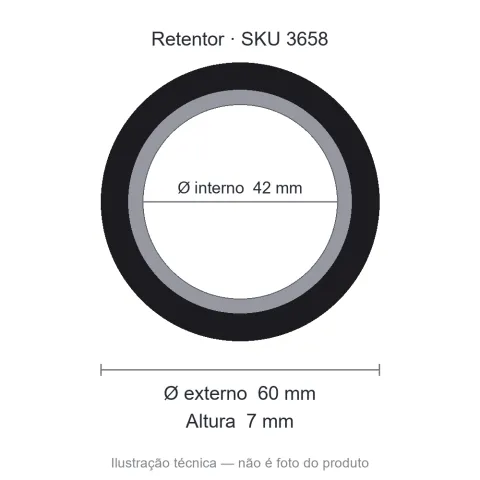 Retentor 42 mm x 60 mm x 7 mm - 42x60x7 6560 BRGF