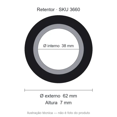 Retentor 38 mm x 62 mm x 7 mm - 02028 38x62x7