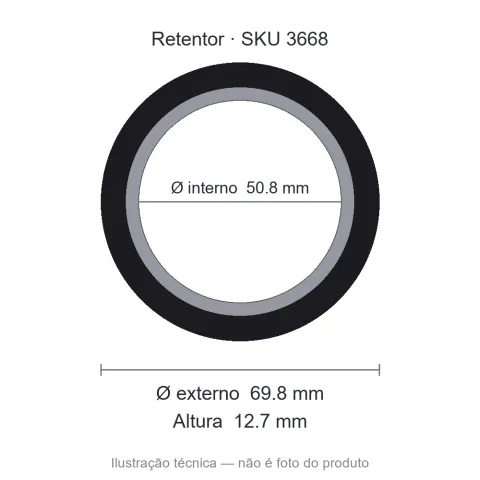 Retentor 50,8 mm x 69,8 mm x 12,7 mm - 50,80x69,80x12,70 00468 B