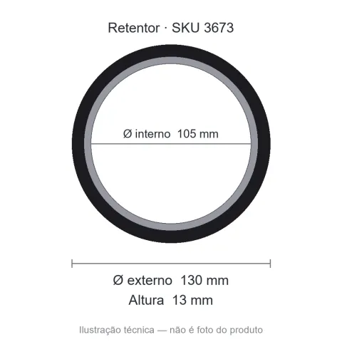Retentor Automotivo 105 mm x 130 mm x 13 mm - 00491 105x130x13