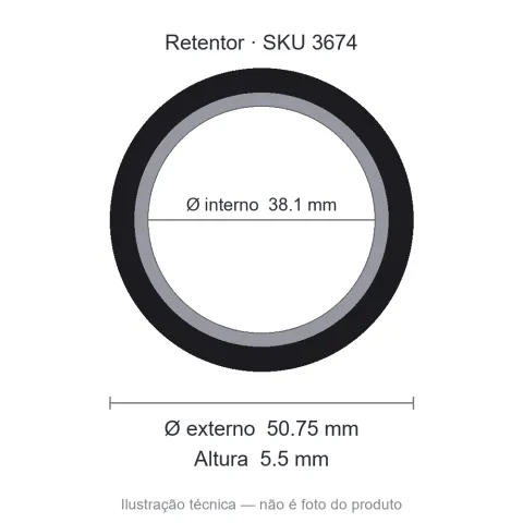 Retentor 38,1 mm x 50,75 mm x 5,5 mm - 38,10x50,75x5,50 00470 GA