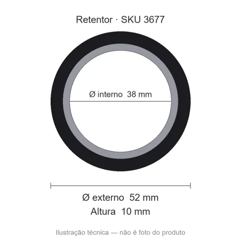 Retentor 38 mm x 52 mm x 10 mm - 38x52x10 00479 BR