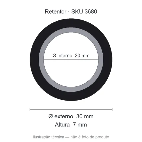 Retentor 20 mm x 30 mm x 7 mm - 00505 20x30x7
