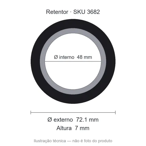Retentor Automotivo 48 mm x 72,1 mm x 7 mm - 00522 48x72,10x7