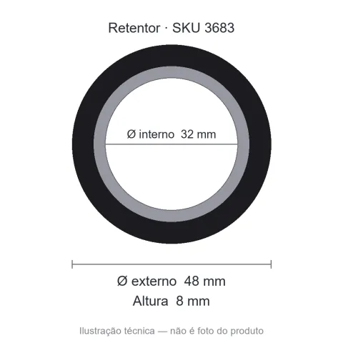 Retentor 32 mm x 48 mm x 8 mm - 00529 32x48x8