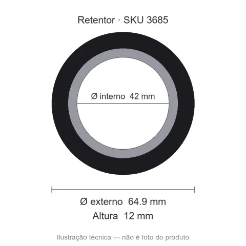 Retentor 42 mm x 64,9 mm x 12 mm - 00561 42x64,90x12