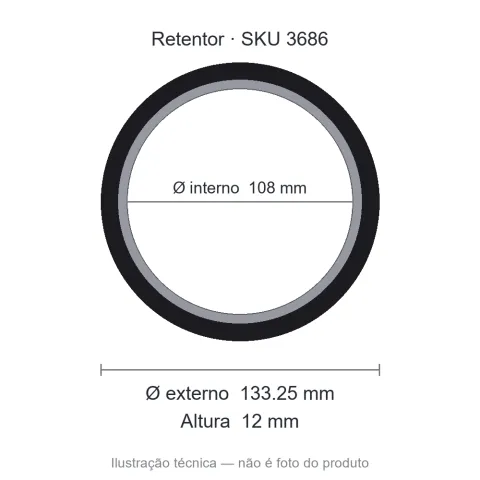 Retentor 108 mm x 133,25 mm x 12 mm - 00536 108x133,25x12