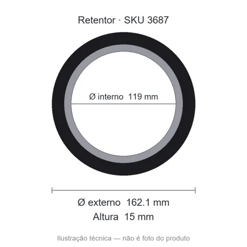 Retentor 119 mm x 162,1 mm x 15 mm - 00546 119x162,10x15