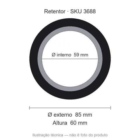 Retentor 59 mm x 85 mm x 60 mm - 00556 59x85x60x17,50