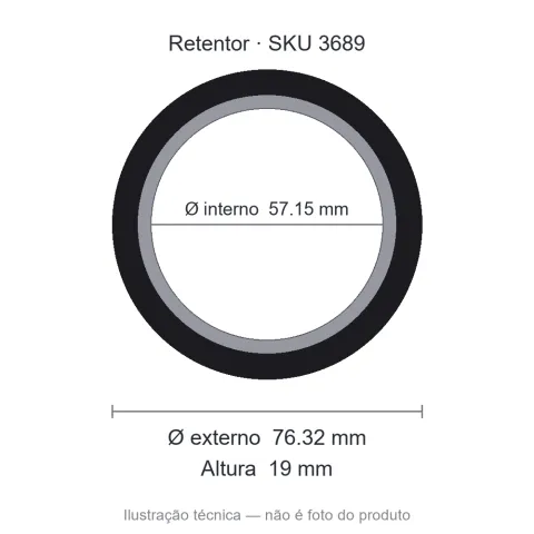 Retentor 57,15 mm x 76,32 mm x 19 mm - 00552 57,15x76,32x19