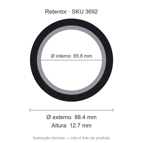 Retentor 65,8 mm x 88,4 mm x 12,7 mm - 65,8x88,40x12,7 00058