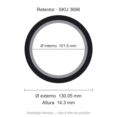 Retentor 101,6 mm x 130,05 mm x 14,3 mm - 00631 101,60x130,05x14,30