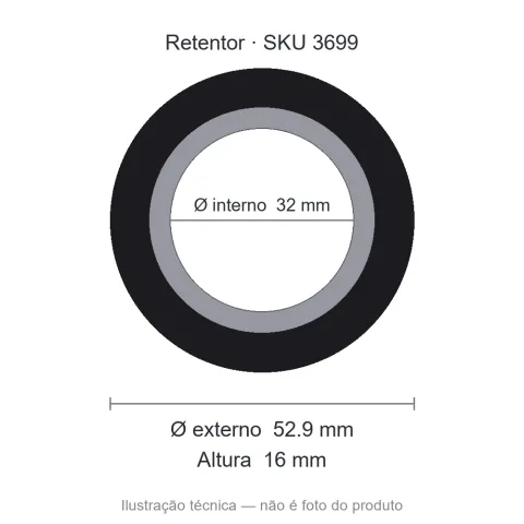 Retentor 32 mm x 52,9 mm x 16 mm - 00685 32x52,90x16