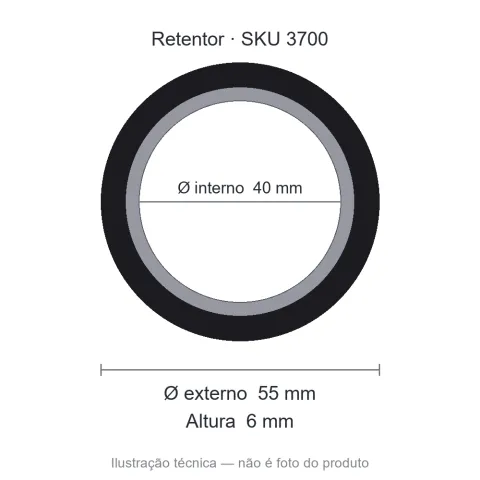 Retentor 40 mm x 55 mm x 6 mm - 00683 40x55x6