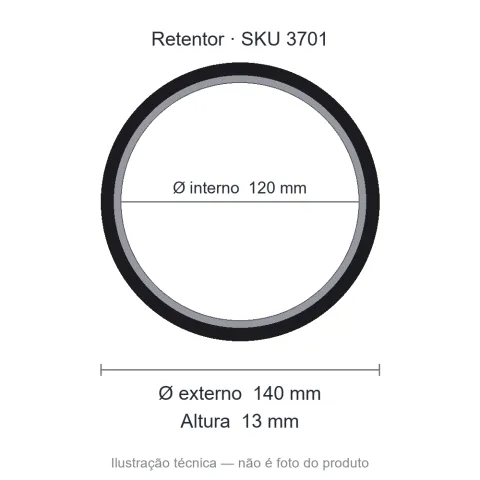 Retentor 120 mm x 140 mm x 13 mm - 00689 120x140x13