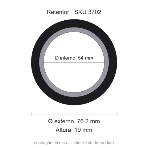Retentor 54 mm x 76,2 mm x 19 mm - 00689 54x76,20x19
