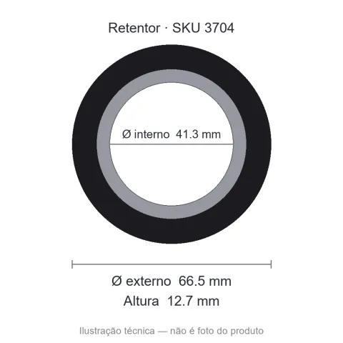Retentor 41,3 mm x 66,5 mm x 12,7 mm - 00692 41,3x66,5x12,7