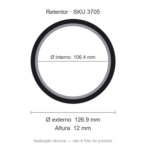 Retentor 106,4 mm x 126,9 mm x 12 mm - 00650 106,4x126,9x12