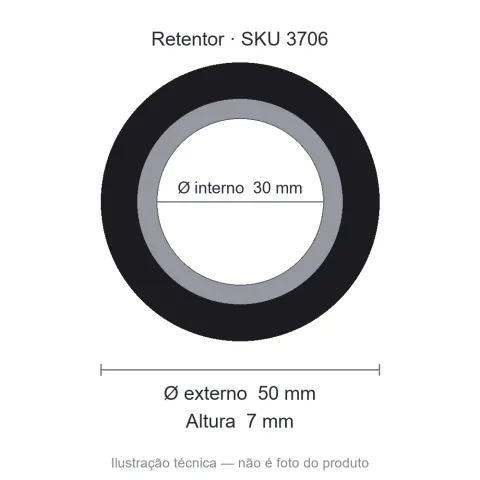 Retentor 30 mm x 50 mm x 7 mm - 00786 Especial 30x50x7 BA