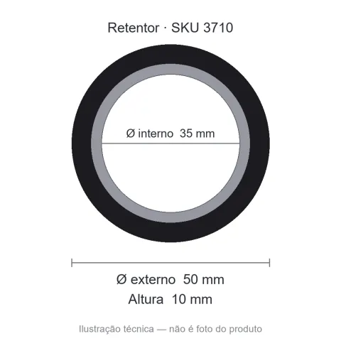Retentor Agrícola 35 mm x 50 mm x 10 mm - 00789 35x50x10 BR