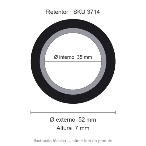 Retentor 35 mm x 52 mm x 7 mm - 00731 35x52x7/8