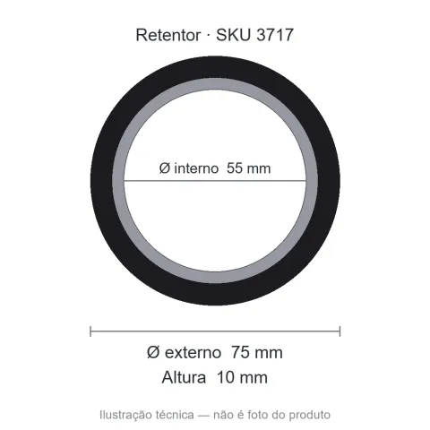 Retentor 55 mm x 75 mm x 10 mm - 00804 55x75x10