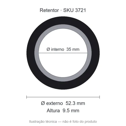 Retentor 35 mm x 52,3 mm x 9,5 mm - 35x52,30x9,50 00879