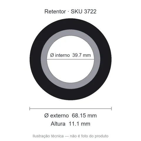 Retentor 39,7 mm x 68,15 mm x 11,1 mm - 39,7x68,15x11,1 00871