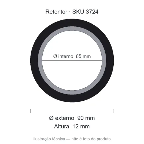 Retentor 65 mm x 90 mm x 12 mm - 65x90x12 00893 BA