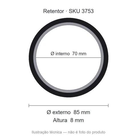 Retentor Automotivo 70 mm x 85 mm x 8 mm - 70x85x8 00906 BR