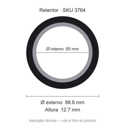 Retentor 65 mm x 88,6 mm x 12,7 mm - 65x88,60x12,7 00903 B
